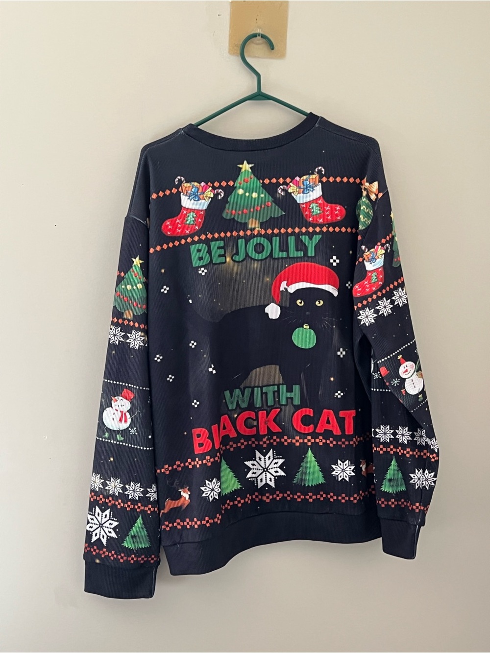 “Be Jolly With Black Cat” Christmas ugly sweatshirt - Picture 3 of 5